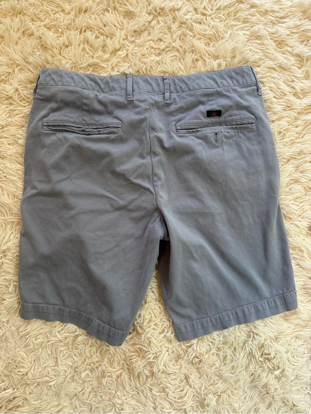 Faherty Pima Cotton Stretch Chino Shorts Gray Flat Front Men’s Size 36 Peru